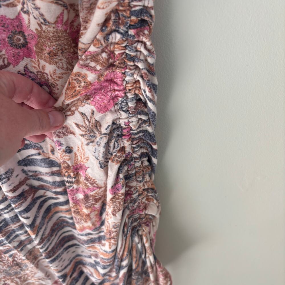 NWT Daily Practice Anthropologie Side Ruched Mini Dress Stretch Boho Clingy Sz S - Picture 9 of 11